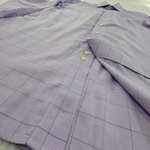 Brooks Brothers Regent Shirt Size 15 1/2 - 4/5 Lilac Windowpane Non-Iron EUC - Picture 4 of 16